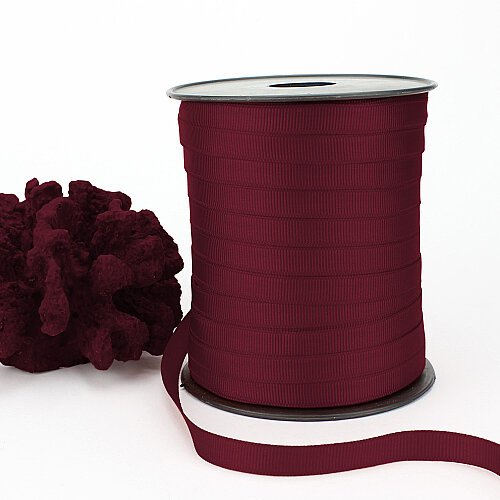 Çift Taraflı 1 cm Grogren Kurdele 250 Metre Makara Bordo - Toptanalim