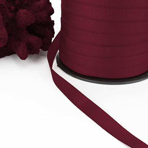 Çift Taraflı 1 cm Grogren Kurdele 250 Metre Makara Bordo - Toptanalim (1)