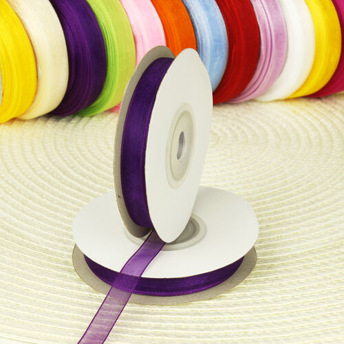 Çift Taraflı 1 Cm 10 Metre Organze Kurdele Mor - 1