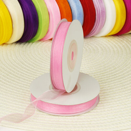 Çift Taraflı 1 Cm 10 Metre Organze Kurdele Pembe - 1