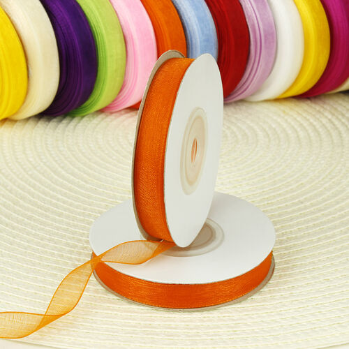 Çift Taraflı 1 Cm 10 Metre Organze Kurdele Turuncu - Toptanalim