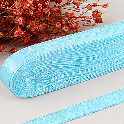 Çift Taraflı 1 cm Saten Kurdele 10 Metre Açık Mavi - 2