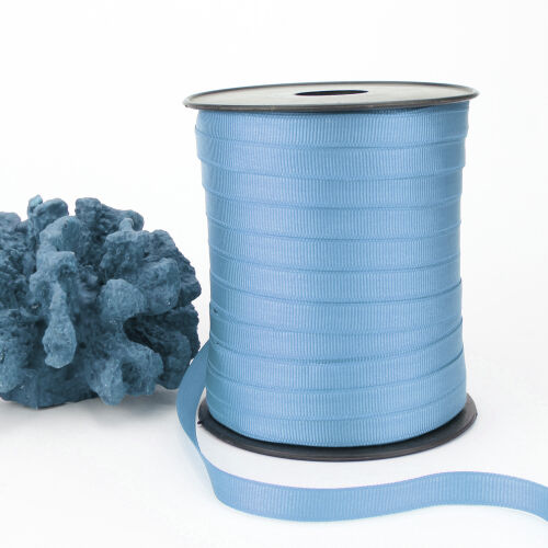 Çift Taraflı 1CM Grogren Kurdele Mavi 250 Metre Makara - Kare Dekor