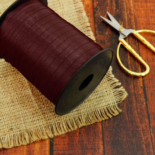 Çift Taraflı 1CM Saten Kurdele Bordo 250 Metre Makara - Kare Dekor