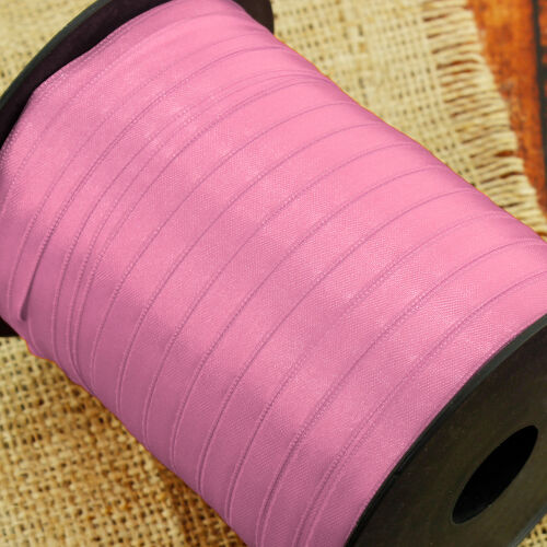 Çift Taraflı 1CM Saten Kurdele Pembe 250 Metre Makara - Kare Dekor (1)