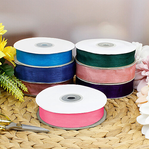 Çift Taraflı 2 cm 50 Metre Organze Kurdele Açık Pembe - Toptanalim (1)