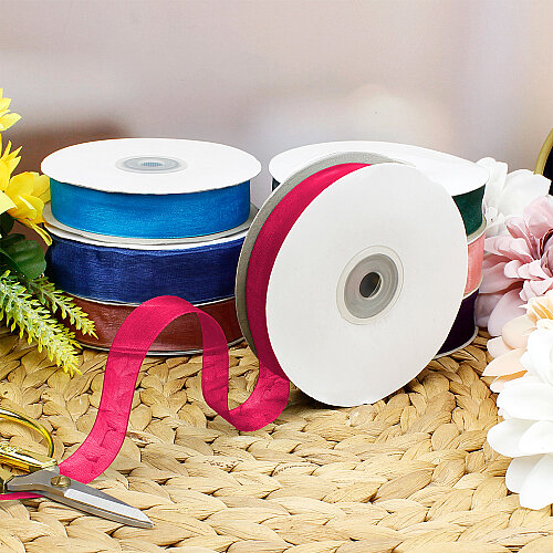 Çift Taraflı 2 cm 50 Metre Organze Kurdele Fuşya - Toptanalim