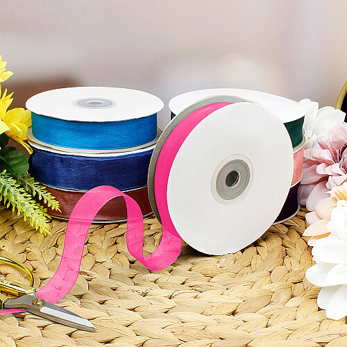 Çift Taraflı 2 cm 50 Metre Organze Kurdele Pembe - Toptanalim