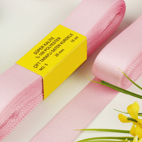 Çift Taraflı 2 Cm Grogren Kurdele Pembe - Toptanalim (1)