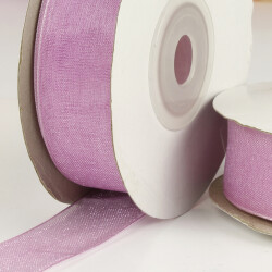 Çift Taraflı 2 Cm 25 Metre Organze Kurdele Lila - 2