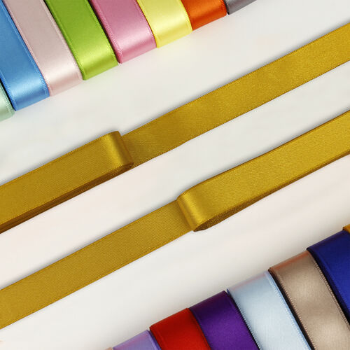 Çift Taraflı 2 Cm Saten Kurdele Koyu Sarı - 1