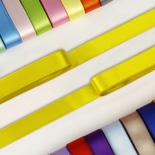 Çift Taraflı 2 Cm Saten Kurdele Sarı - 1