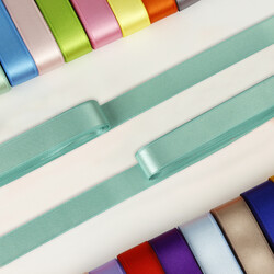 Çift Taraflı 2 Cm Saten Kurdele Turkuaz - 1