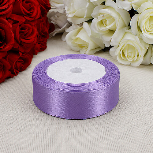 Çift Taraflı 2,5 cm Saten Kurdele Lila 22 Metre - 3