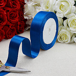 Çift Taraflı 2,5 cm Saten Kurdele Mavi 22 Metre - 1