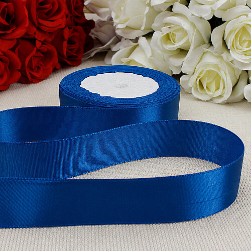 Çift Taraflı 2,5 cm Saten Kurdele Mavi 22 Metre - Toptanalim (1)
