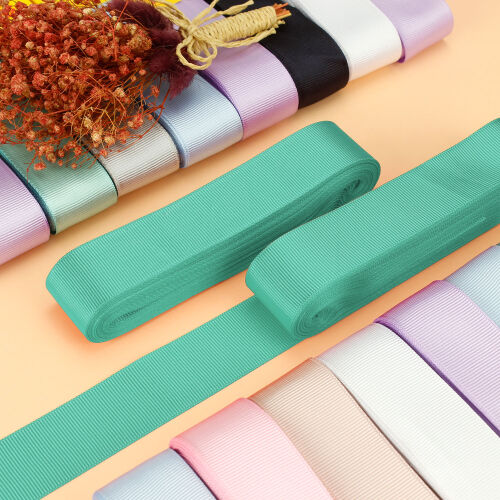Çift Taraflı 3 Cm Grogren Kurdele Mint Yeşili - Kare Dekor