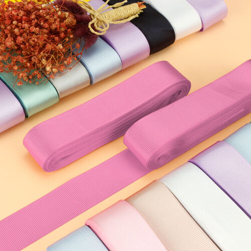 Çift Taraflı 3 Cm Grogren Kurdele Pembe - Kare Dekor
