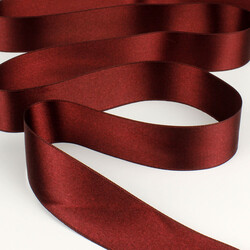 Çift Taraflı 3 Cm Saten Kurdele Bordo - 2
