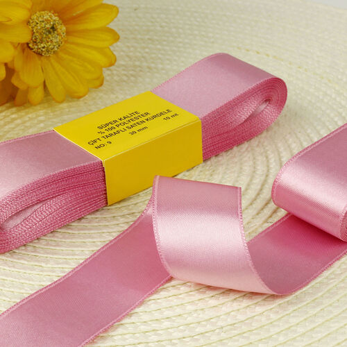 Çift Taraflı 3 Cm Saten Kurdele Pembe - Toptanalim