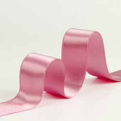 Çift Taraflı 3 Cm Saten Kurdele Pembe - 2