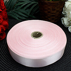 Çift Taraflı 3,5 cm Saten Kurdele Açık Pembe 100 Metre Bobin - 3