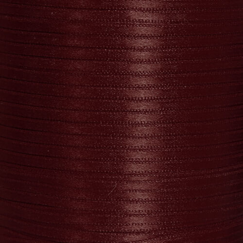 Çift Taraflı 3mm Saten Kurdele Bordo 750 Metre Makara - Kare Dekor (1)