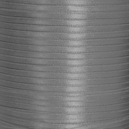Çift Taraflı 3mm Saten Kurdele Gri 750 Metre Makara - Kare Dekor (1)