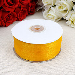 Çift Taraflı 4 cm Organze Kurdele Hardal Sarısı 50 Metre - 3