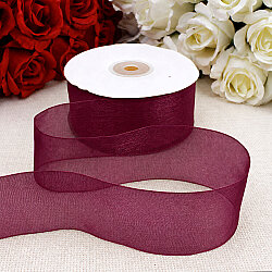  Çift Taraflı 4 cm Organze Kurdele Mürdüm 50 Metre - 2