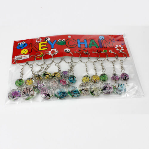 Çift Uçlu Yaşayan Ağaç Yuvarlak Anahtarlık 12'Li Paket - 5