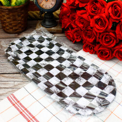 Dama Desenli Dekoratif Metal Tepsi 15x35 CM - 3
