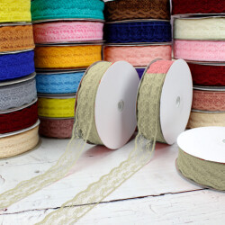 Dantel Şerit Kurdele 2CM Krem 25 metre - 1