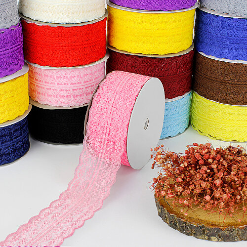 Dantel Şerit Kurdele 4 cm 25 Metre Açık Pembe - Toptanalim