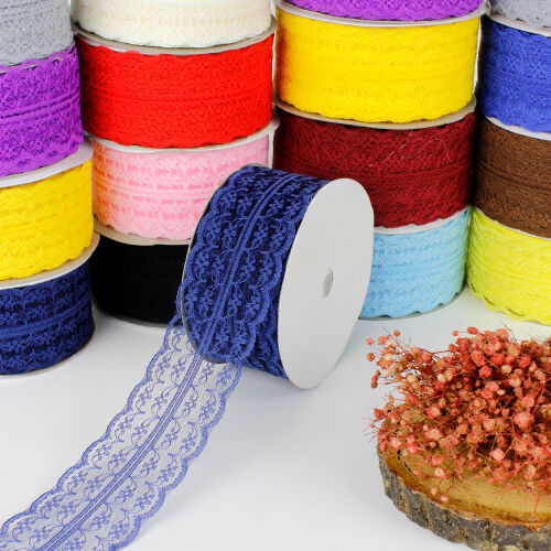 Dantel Şerit Kurdele 4CM Lacivert 25 metre - Kare Dekor