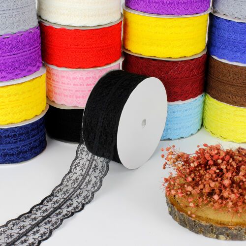 Dantel Şerit Kurdele 4CM Siyah 25 metre - Kare Dekor