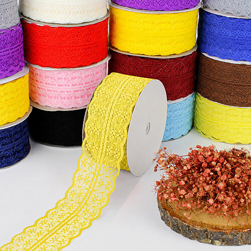  Dantel Şerit Kurdele Hardal Sarısı 4 cm 25 Metre - Toptanalim