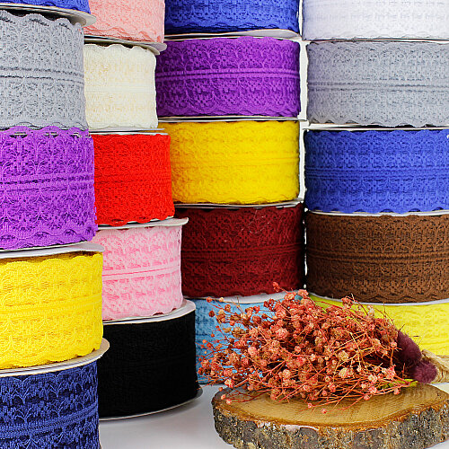  Dantel Şerit Kurdele Hardal Sarısı 4 cm 25 Metre - Toptanalim (1)