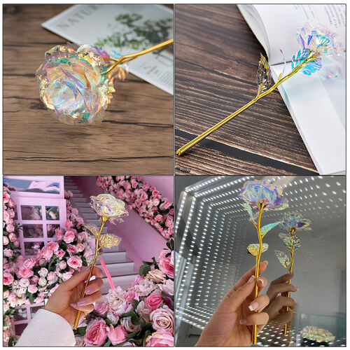 Dekoratif Metalik Mor Sonsuzluk Gülü - 4