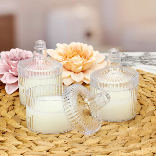 Dekoratif Şekerlik Mum 12'li Paket - Kare Dekor