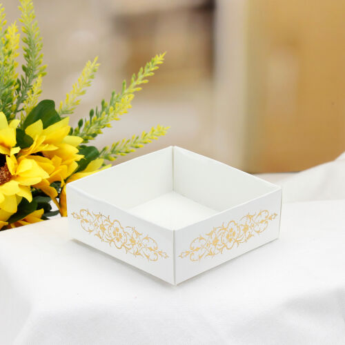 Desenli Beyaz Altlık 8x8x3 Cm - Kare Dekor