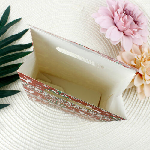 Desenli Yılbaşı Hediye Çantası 14CM - 3