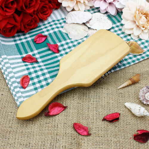 Doğal Bambu Dişli Saç Fırçası Ahşap Tarak Siyah 25 CM - Toptanalim (1)