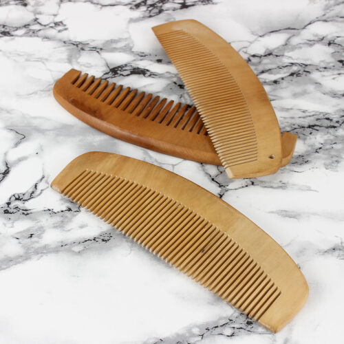 Doğal Bambu Düz Ahşap Tarak 15 CM - Kare Dekor