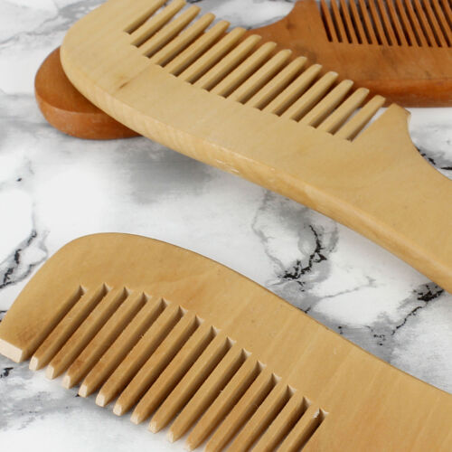 Doğal Bambu Düz Saplı Ahşap Tarak 17 CM - Kare Dekor (1)