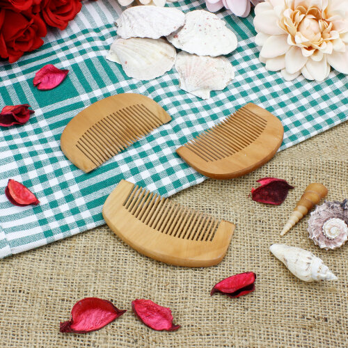 Doğal Bambu Oval Ahşap Tarak 9 CM - 