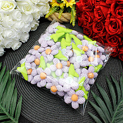 Dolgulu Ekose Papatya Çiçek Süs Lila 8 cm - 3