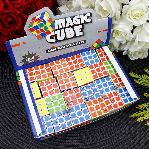 Eğlenceli Rubik Küp Anahtarlık 12'li Paket - 3