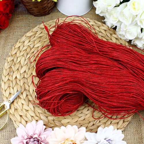 El İşi Kağıt İp Sarılmış Örülmeye Hazır 350 Gr (±50 Gr) Bordo Renk - Toptanalim