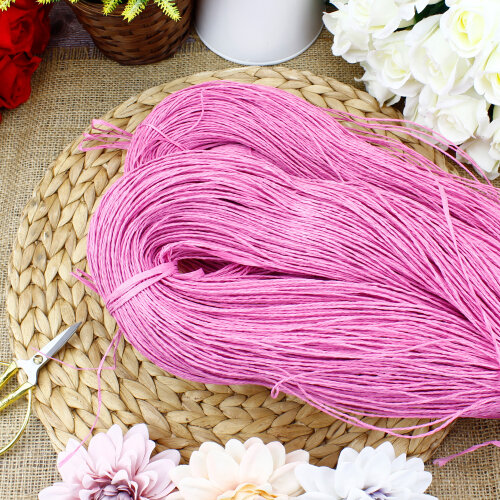 El İşi Kağıt İp Sarılmış Örülmeye Hazır 350 Gr Pembe Renk - Toptanalim